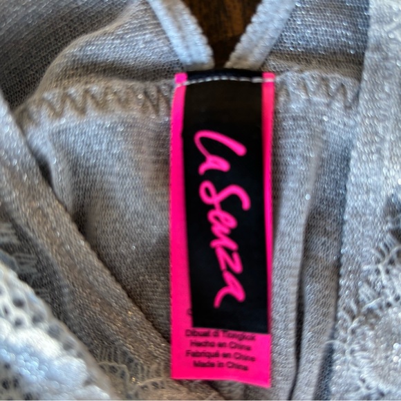 La Senza Lace Bodysuit + snaps / Size L / Grey-Silver - Picture 5 of 6